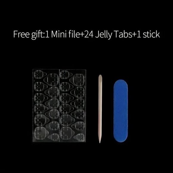 Nails Stars Fake Press On 24 Matte Stylish Manicure Sexy Glam Reusable Black - Picture 4 of 5